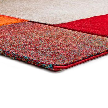 Alfombras 100% Polipropileno HEAT-SET FRISÈ Alfombra geométrica vintage rojo 60x120